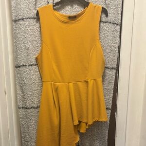 One Size fits all gold dress blush shirt with flare sides